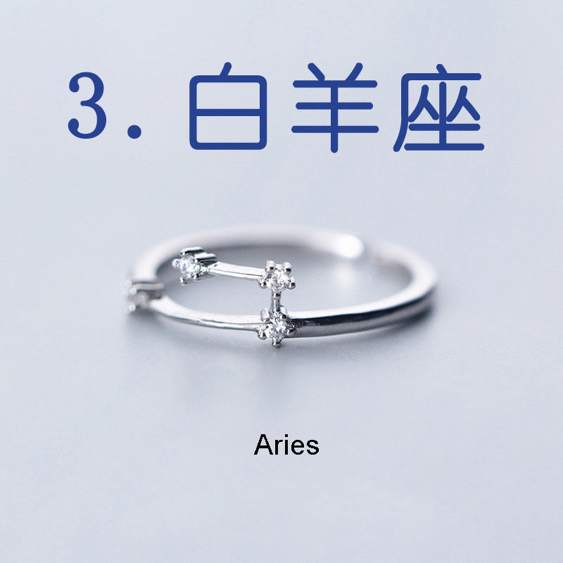 Silver Plated Adjustable Zodiac Rings for Women