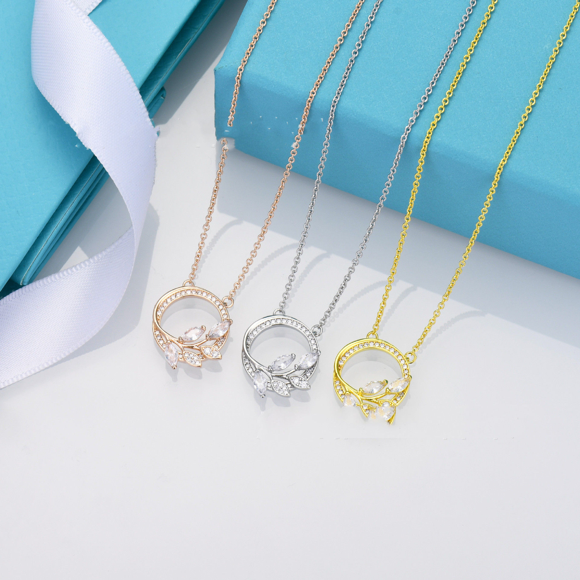 Diamond Vine Ring Necklace for Women