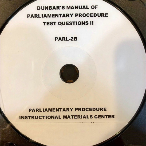 Dunbar's Manual of Parliamentary Procedure Test Questions #2 | Dunbar's