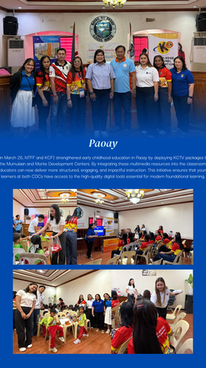 NTFF and KCFI empower Paoay, Ilocos Norte CDCs with new learning tools
