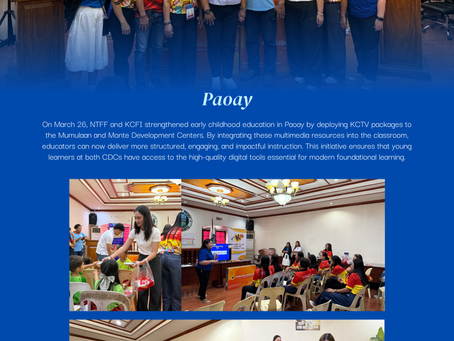 NTFF and KCFI empower Paoay, Ilocos Norte CDCs with new learning tools
