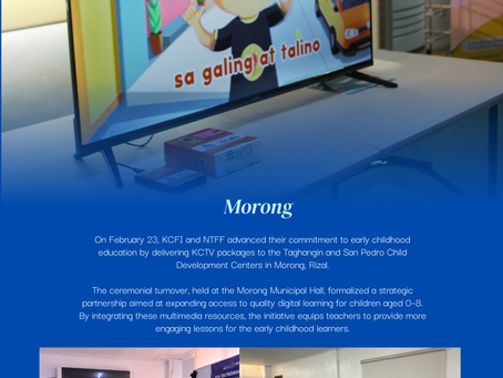 NTFF, KCFI bring Knowledge TV Packages to CDCs in Morong, Rizal