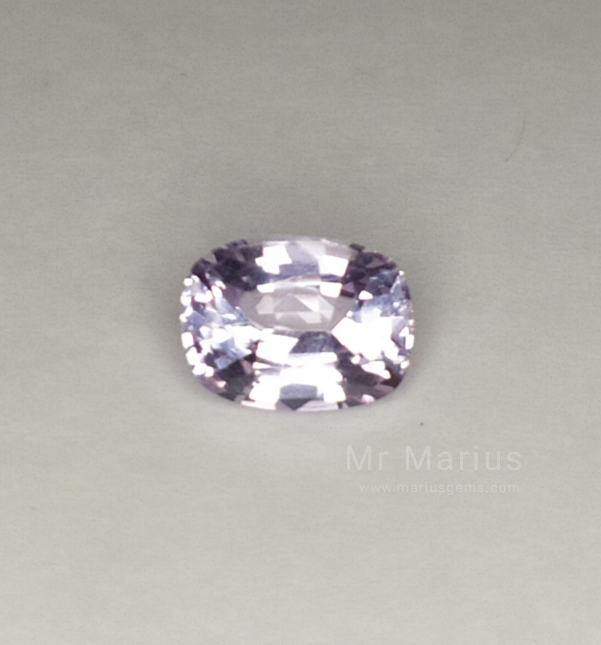 A delicate light light purple spinel.