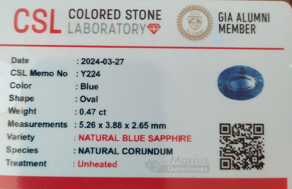 Thumbnail: Blue unheated sapphire 0,47 ct.