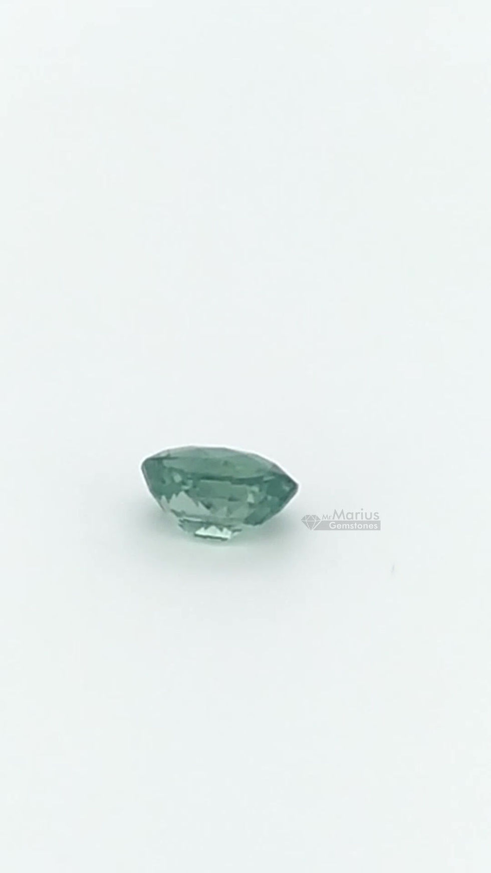 Thumbnail: Mint green zircon, oval cut, clean gem. video.
