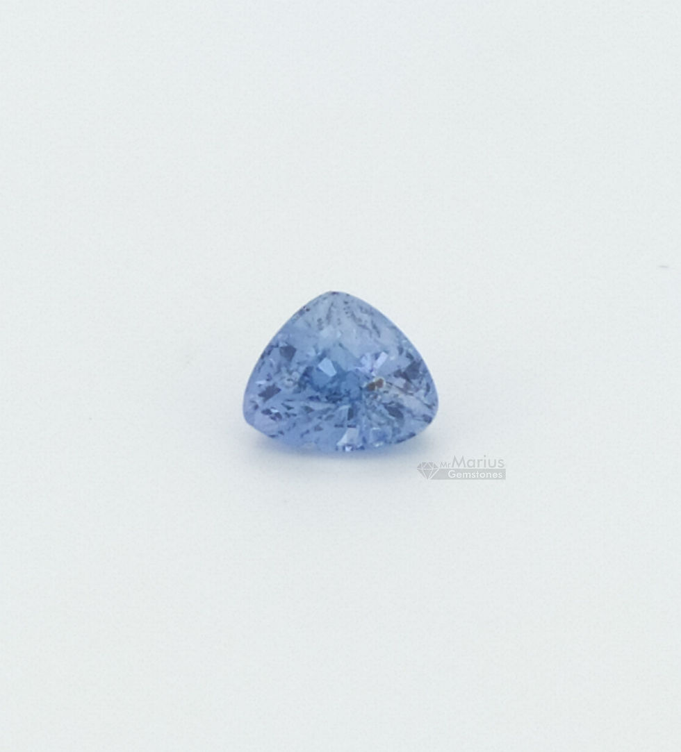 Light blue unheated sapphire. 0,71 ct triangular shape, some small inclusions.