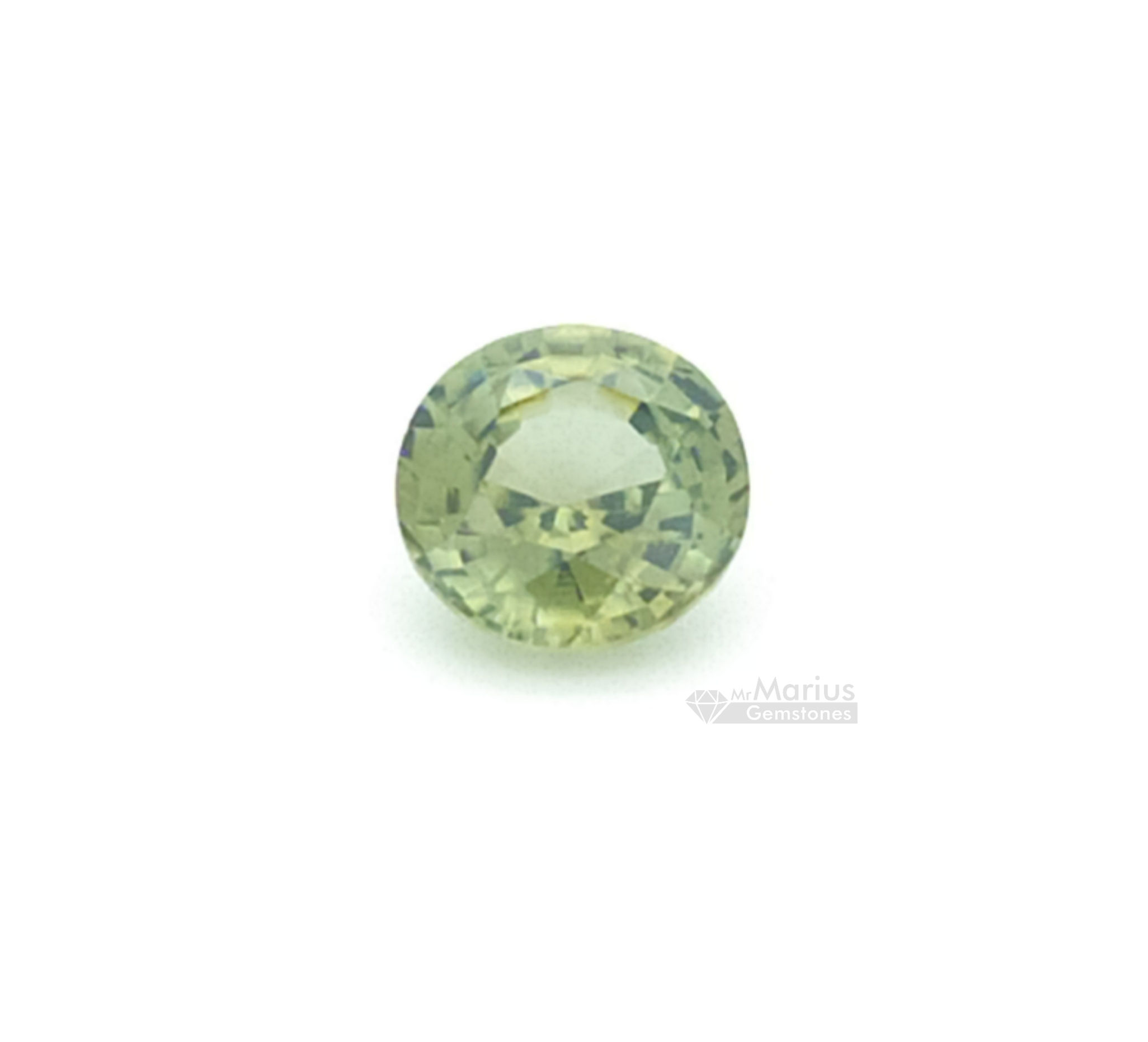 Green zircon 0,80 ct. Round cut.