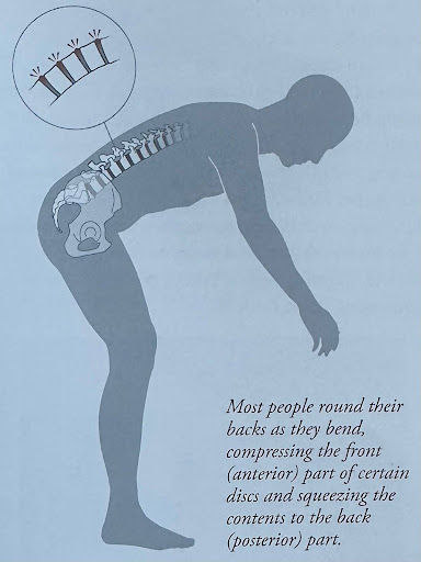 bending forward with spine stress