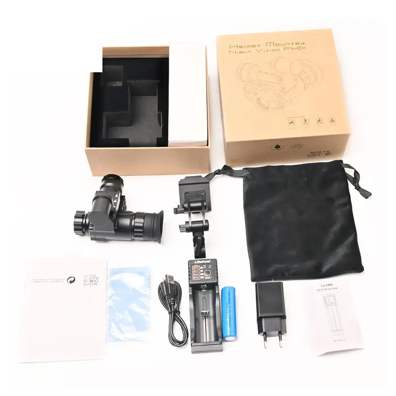 Thumbnail: NVG10 Night Vision Goggles Head Mounted Monocular Green for Helmet Hunting