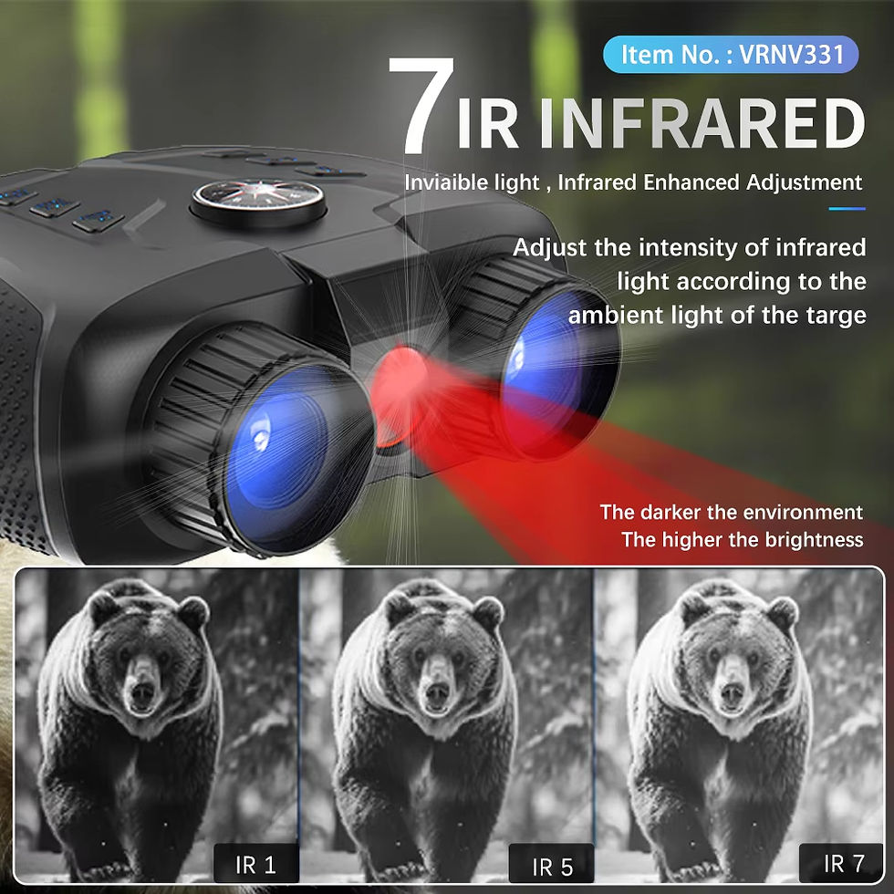 Thumbnail: VRNV331 Naked Eye Infrared Night Vision Binoculars with Digital Compass
