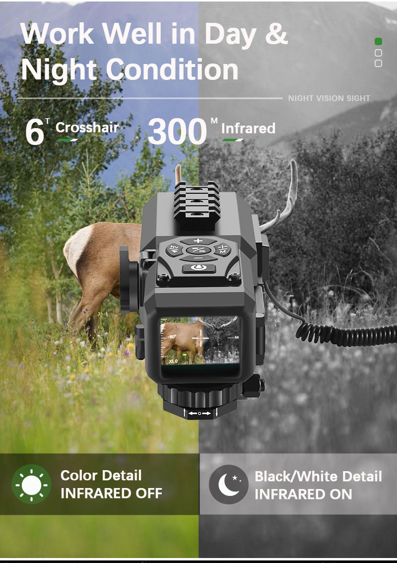 Thumbnail: LW517 Digital Sight Laser Rangefinder HD 1080p Video WIFI Camera 4X Monocular