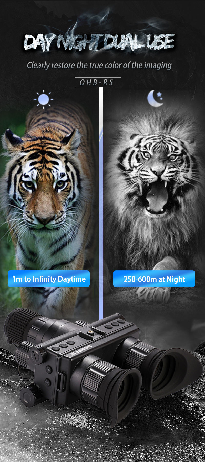 Thumbnail: R5 1080P HD Night Vision Digital Binoculars 600M Long Range Hunting