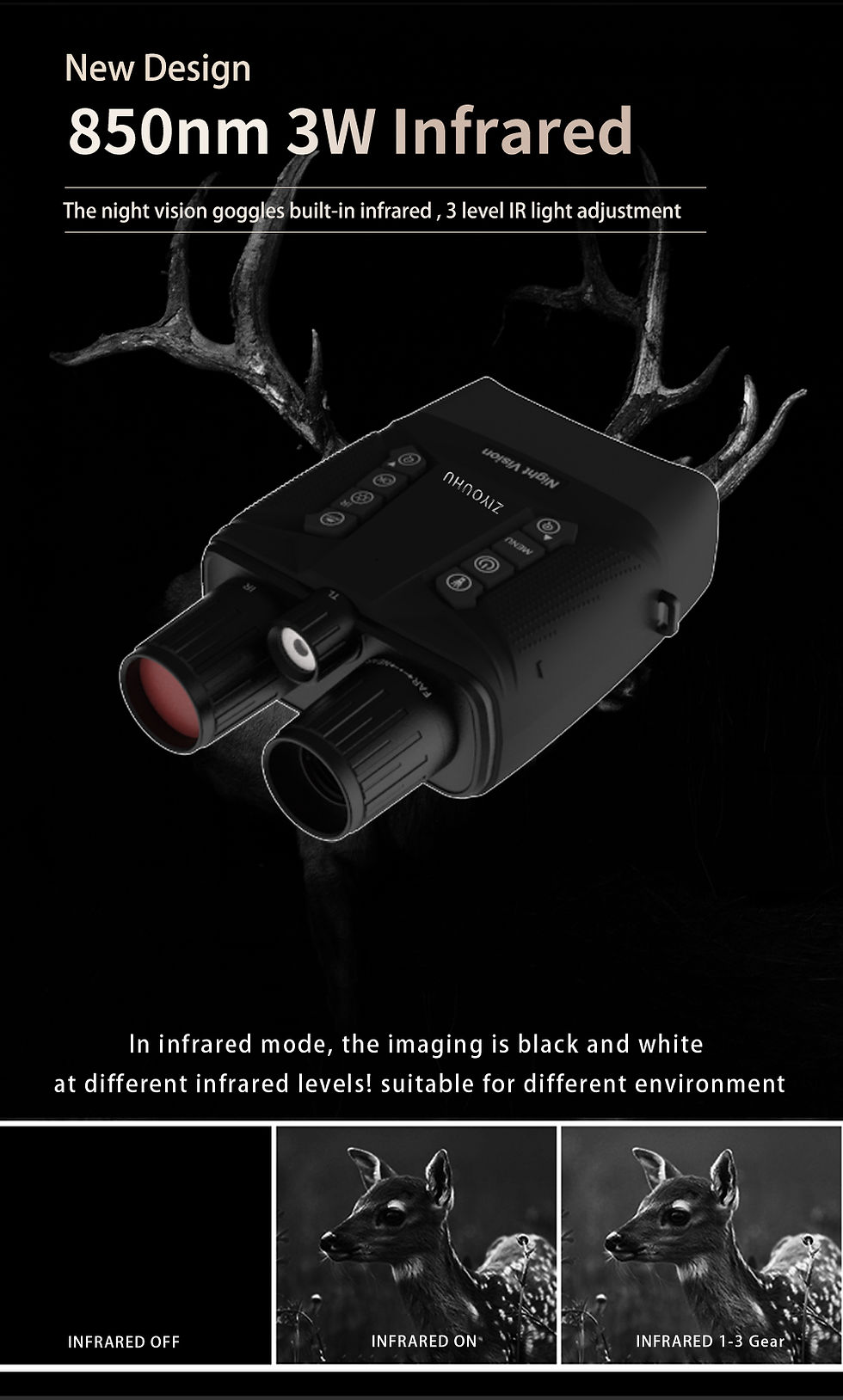 Thumbnail: Z080 Ultra HD 4K Night Vision Binoculars 600M Low Light Large Zoom for Hunting
