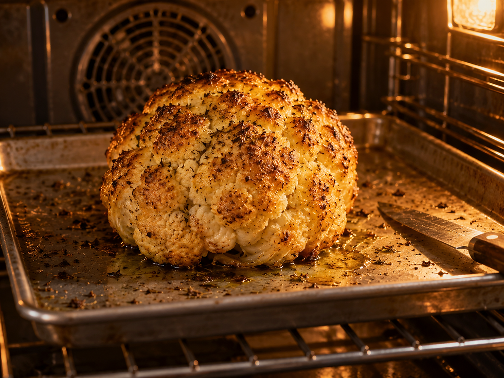Roasting the head until deeply golden and tender