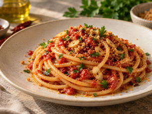 Bucatini al Peperoncino (Italian Calabrian Bucatini with Chile)