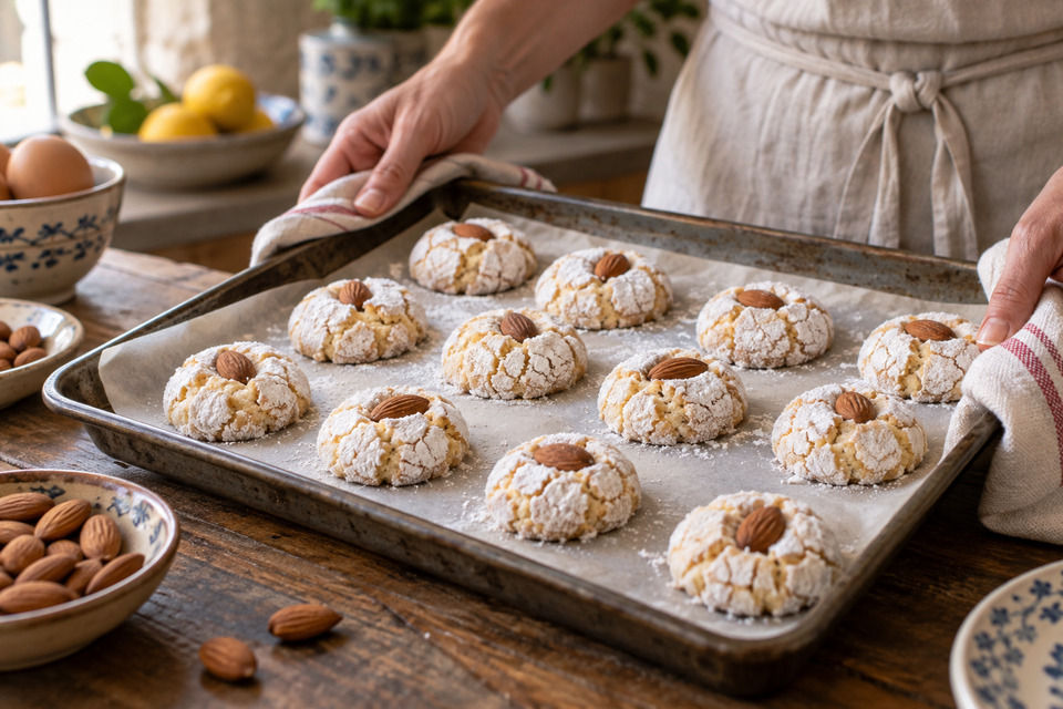 Italian Sardinian Almond Amaretti — Amaretti Sardi alle Mandorle — Step 7