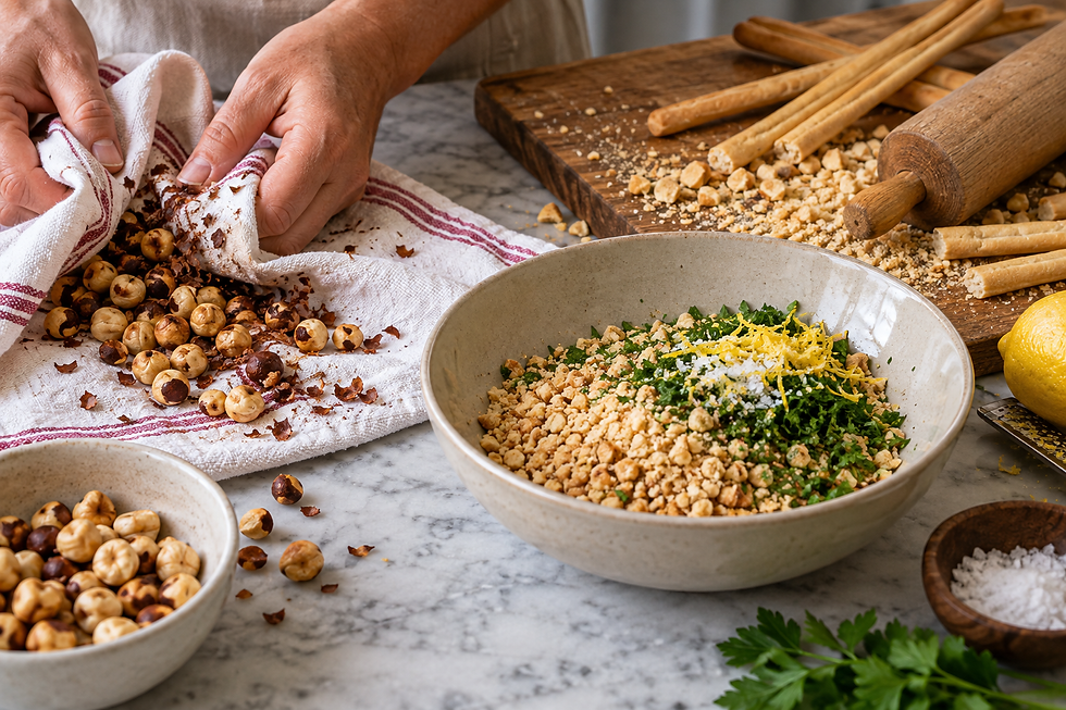 Italian Trout with Turin Breadstick Crust | Trota in Crosta di Grissini Torinesi e Nocciole Step 2