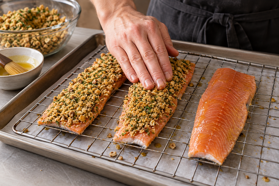 Italian Trout with Turin Breadstick Crust | Trota in Crosta di Grissini Torinesi e Nocciole Step 4