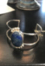 Handcrafted Lapis & Sterling Silver Bracelet $80