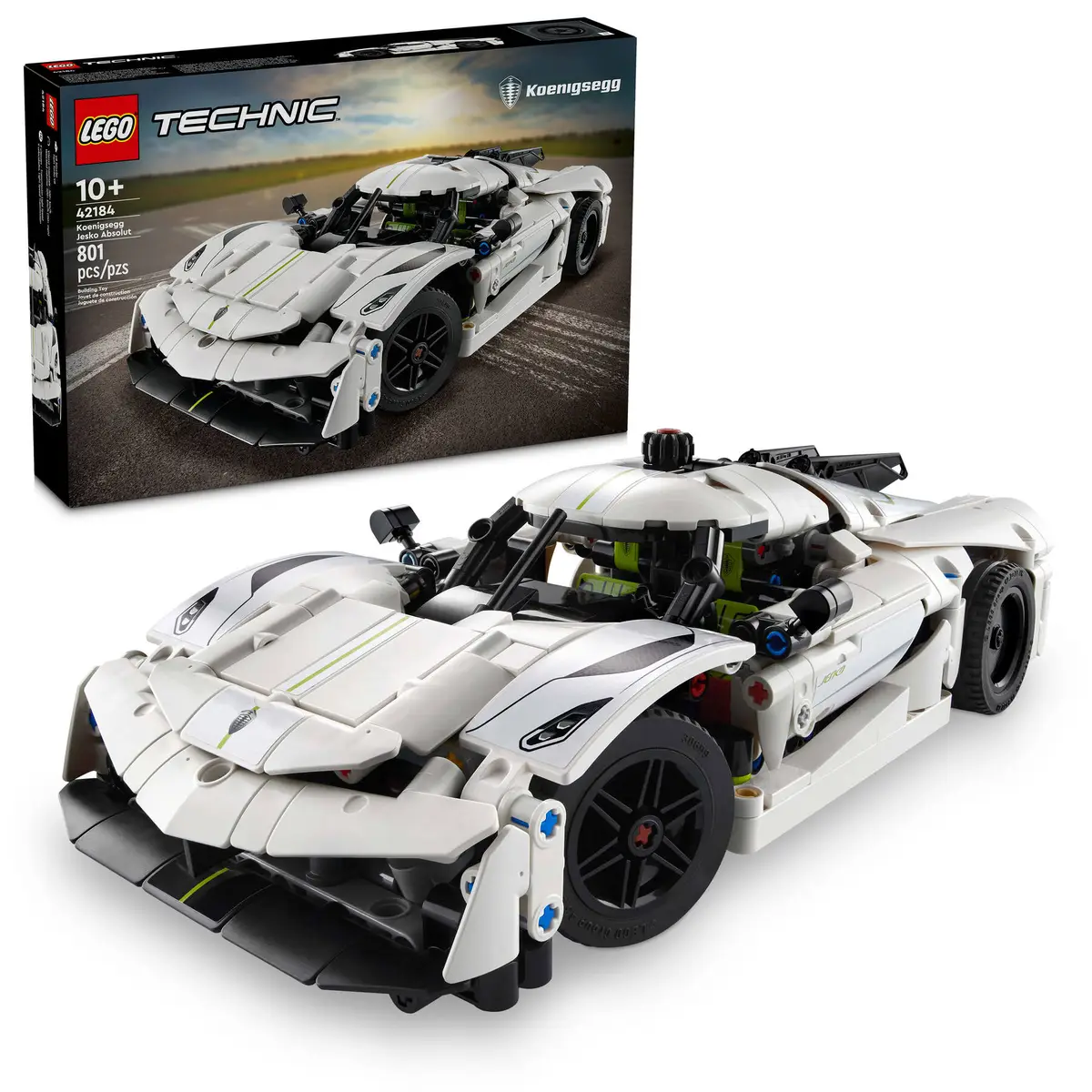 ベネチアンガラス LEGO Technic 42184 Koenigsegg Jesko Absolut White Hypercar