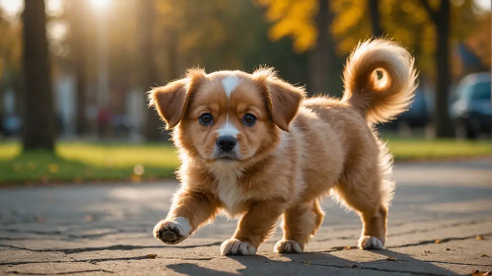 Dog wagging its tail