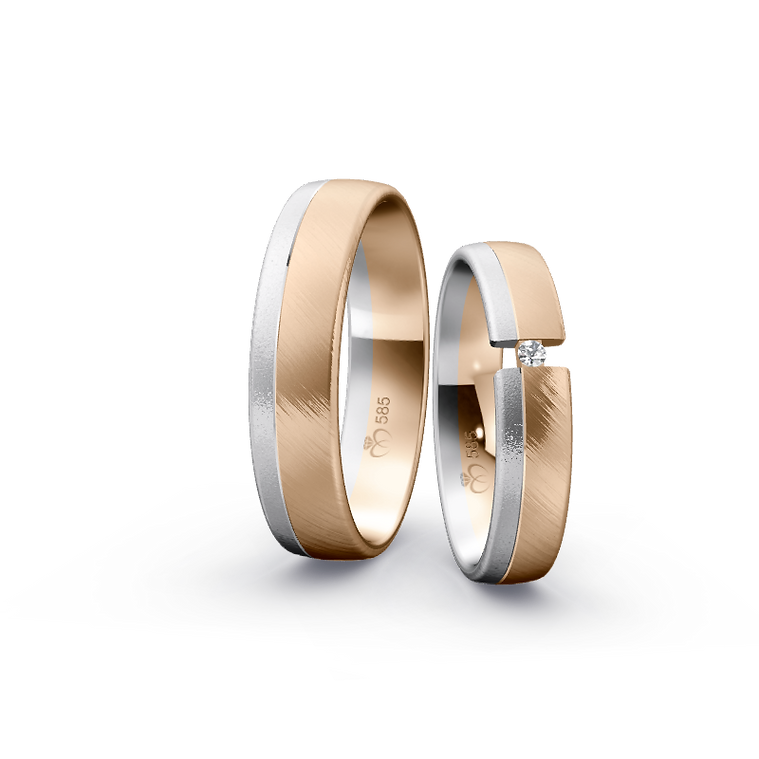Trauringe & Eheringe aus Weißgold und Rosegold