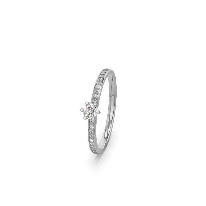 Klassischer Solitaire-Verlobungsring TL09107 aus Weißgold mit 0,15 ct Brillant – Hauptansicht