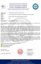 Nahaufnahme des Typenschilds eines explosionsgeschützten Anschlusskastens mit ATEX-Zertifizierung, Gehäusetyp und Fertigungsdetails.