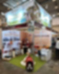 Weimiao’s booth design highlighting natural tones, wood textures, and minimalistic styling.