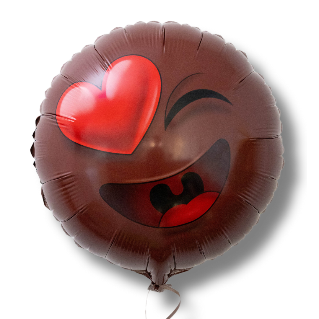 18" Melanin Moji Winking Heart Balloon