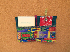 Angel Blessing Patchwork double pocket with red bookmark