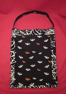 Bat Cat Crazy Halloween bag back