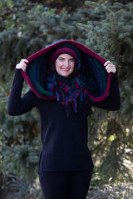 Hand Crochet Rain catcher Sunset Red Rose with matching hat