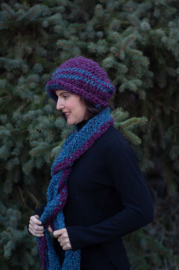 Bobble Dobble Crochet hat scarf set