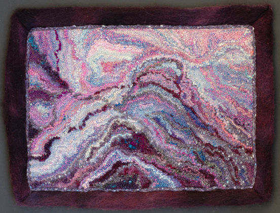 Purple Landscape, Rug hooking