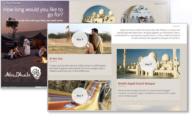 Visit Abu Dhabi Turned the Ad Unit Into the Trip Planner