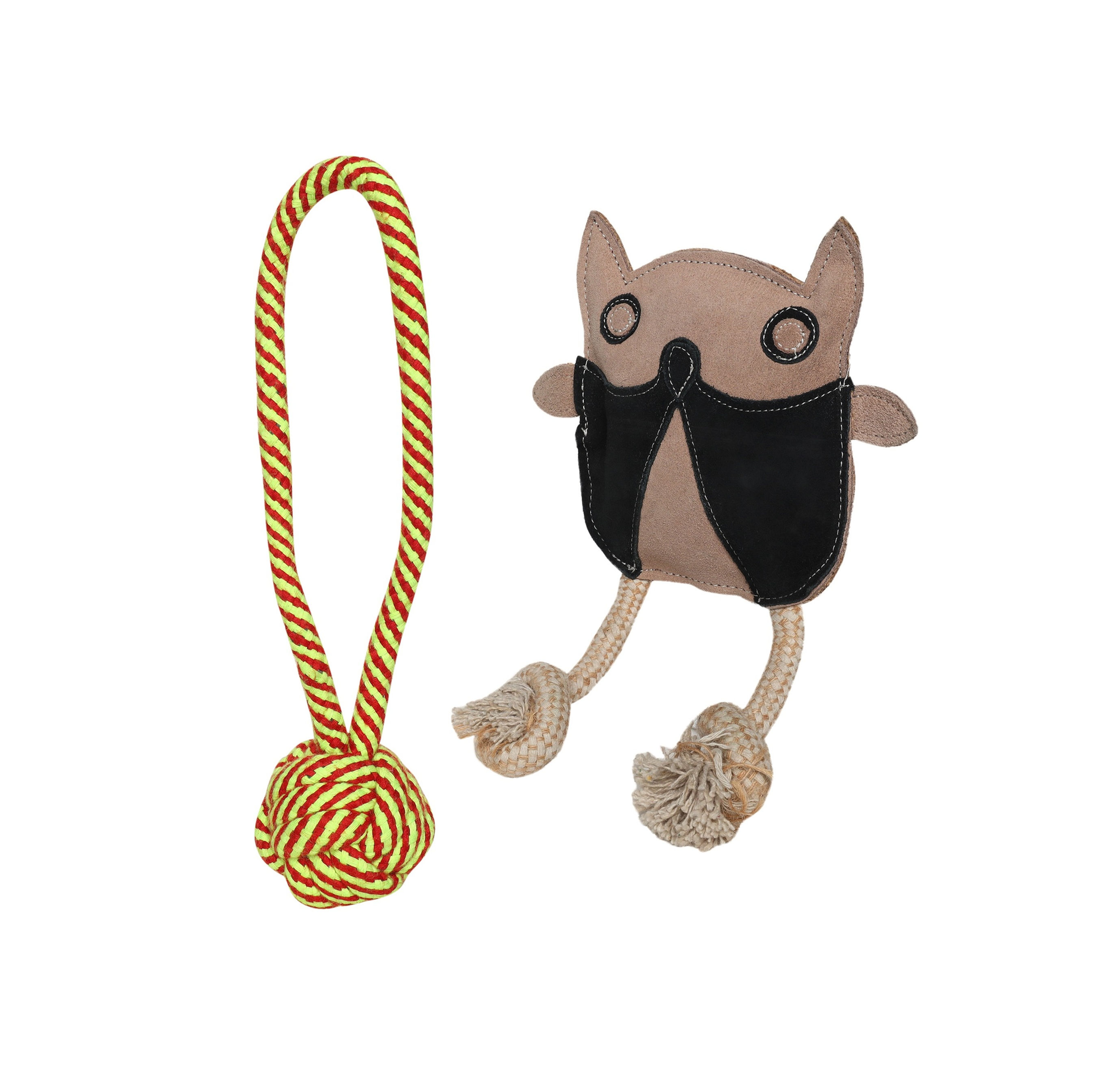 Rope Loop with Ball & Owl with Rope Dog Toy Combo | Pack Of 2