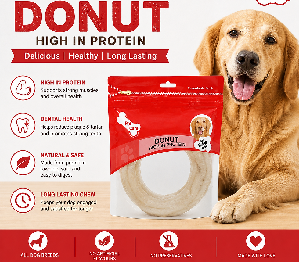 Thumbnail: Premium Rawhide Donut Dog Chew Ring, 6 Inch | High Protein NaturaL