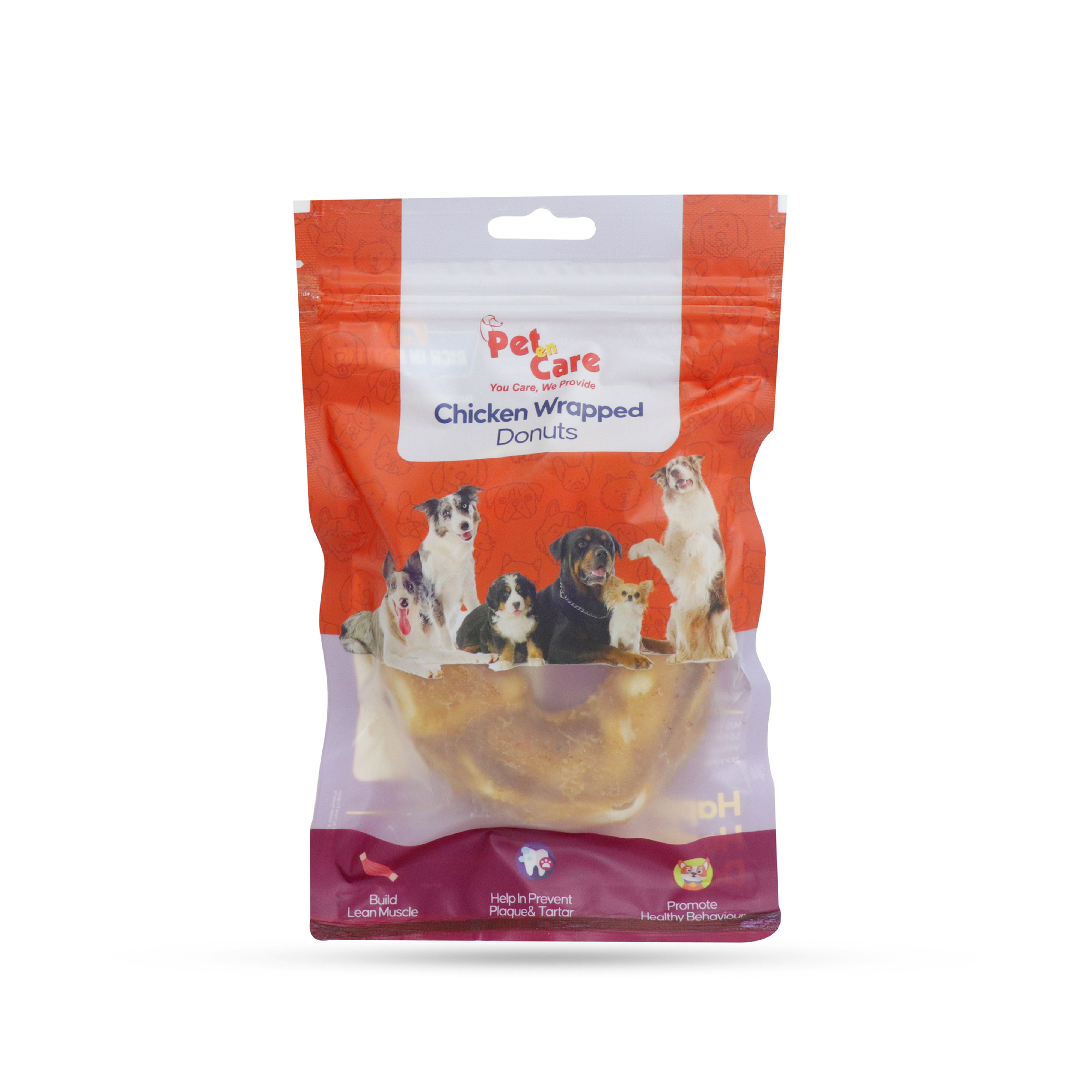 Petencare Chicken Wrapped Donut Dog Treats (4 Inch) | High Protein Chew Snacks