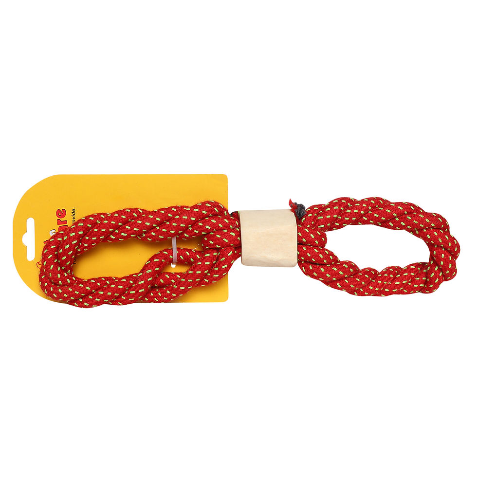 Thumbnail: Rope Ribbon with Bone Dog Toy | Durable Braided Rope Chew Toy