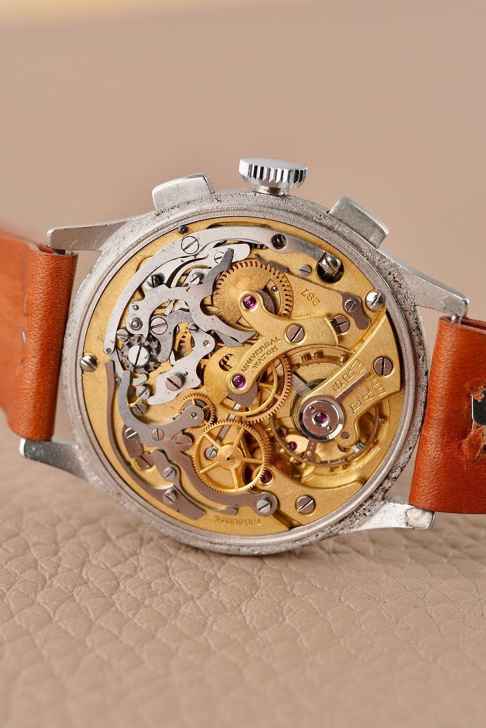 Thumbnail: Universal Watch Compur Vintage UG Chronograph Sector Dial Jumbo Size 287 Caliber