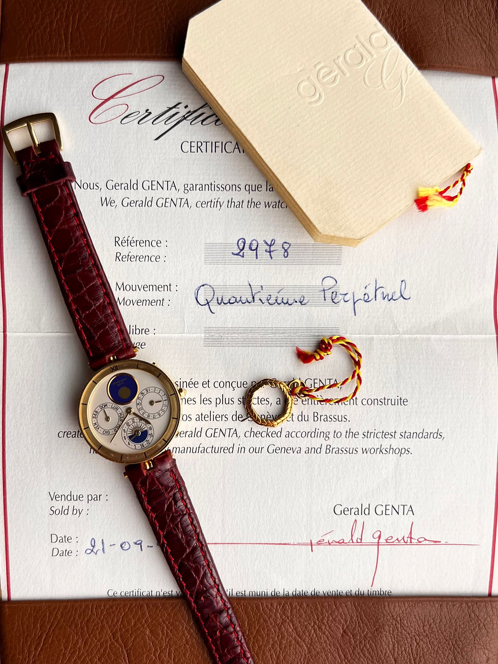 Thumbnail: Gerald Genta Quantieme Perpetuel Vintage ref 2978 18Kt Gold Full Set Calendar