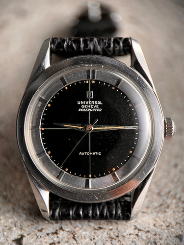 Universal Geneve Polerouter Automatic Bumper ref 20217 Black Dial