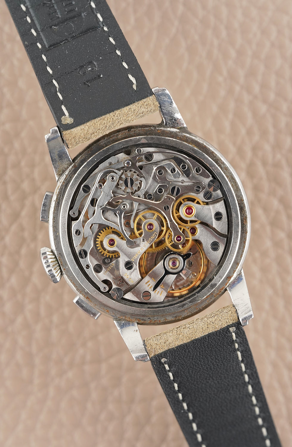 Thumbnail: Longines 30Ch Vintage Chronograph ref 5966 Oversized Steel Case with Extract