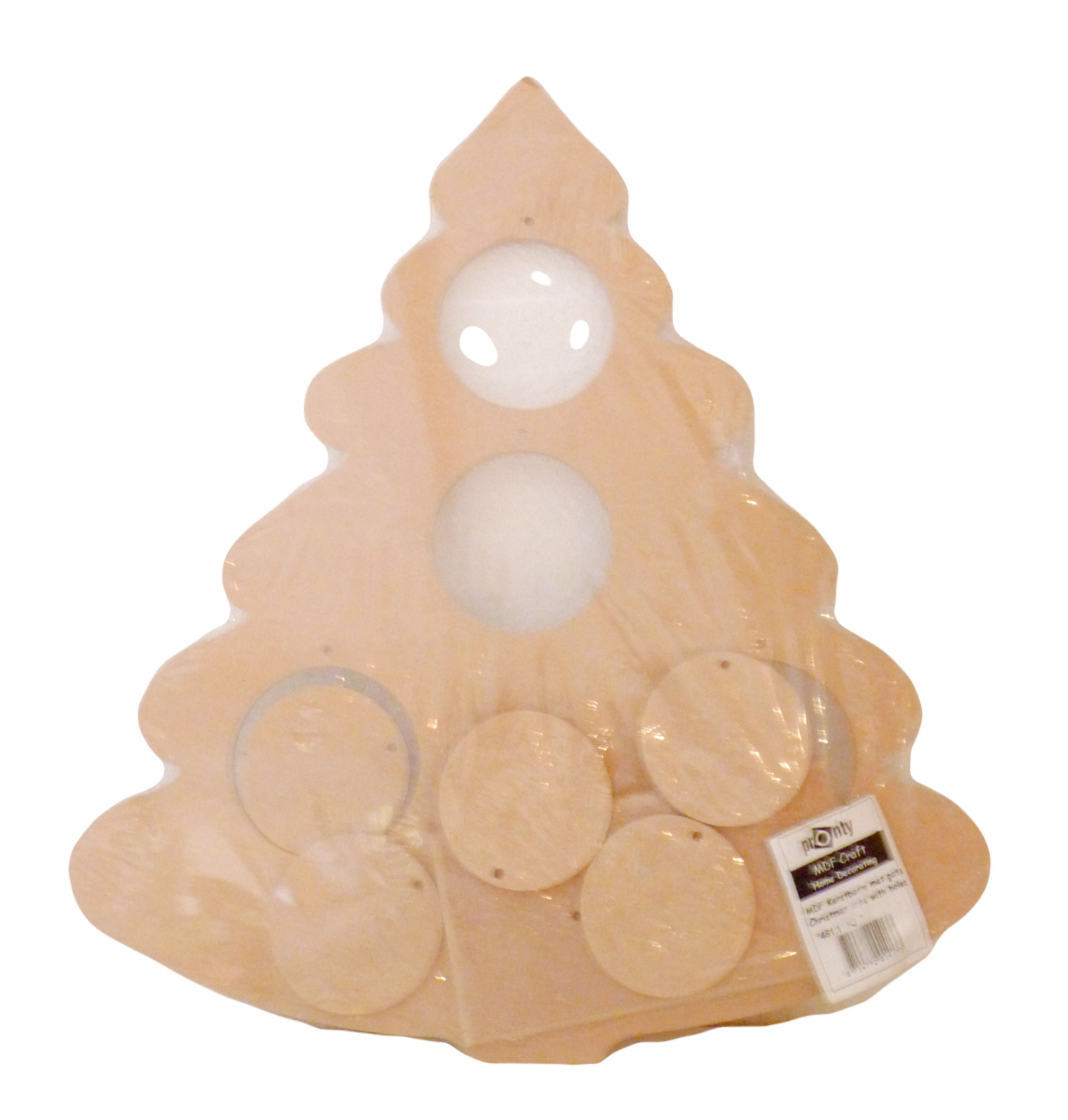 Sapin de Noël en MDF, avec ronds (boules)