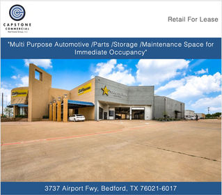 Retail For Lease - Multi Purpose Automotive/Parts/Storage/Maintenance Space for Immediate Occupancy!