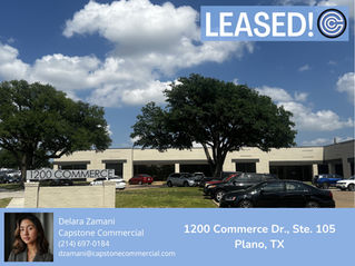 Office/Flex space leased in Plano.  Great job Delara!