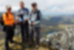 My 3 guests atop Razor Back Ridge after lunch, day 1