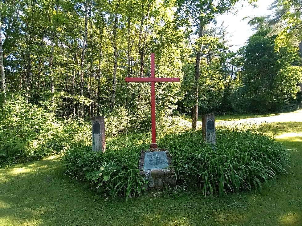 A recreation of the wooden cross erected by Montcalm in honor of his victory at Carillon. Photo from Tim Dusablon.