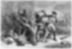 A 19th Century artist interpretation of Montcalm trying to stop the massacre. However, when Montcalm arrived, the worst was already over. Wood engraving by Alfred Bobbett, based on painting by Felix Octavius Carr Darley. Public Domain.